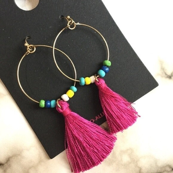 Jewelry - Trendy‎ Tassel Earrings Multicolor Beads
